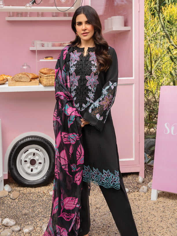 Rang Rasiya Carnation Embroidered Lawn Unstitched 3Pc Suit D-12 Kaia
