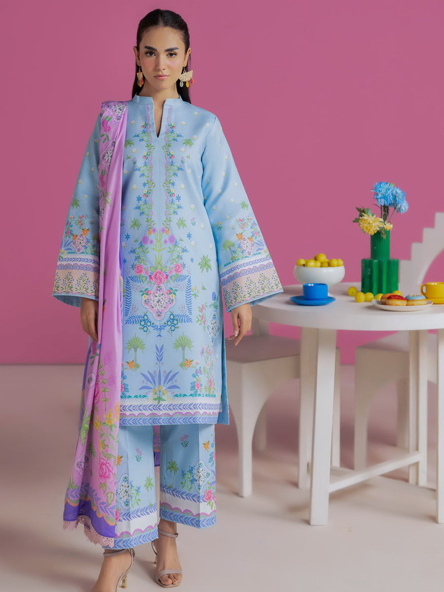 RajBari Amal Summer Prints Exclusive 3Pc Unstitched Lawn Suit D-12