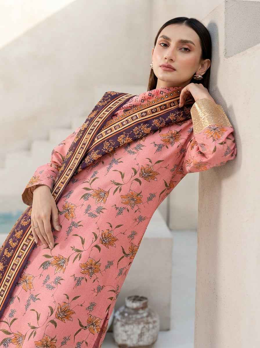 Fiza Noor Digital Printed Marina Unstitched 3Pc Suit D-12
