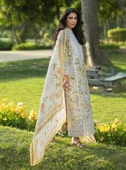 Zainab Chottani Luxe Lawn Unstitched Embroidered 3Pc Suit D-12 Dune