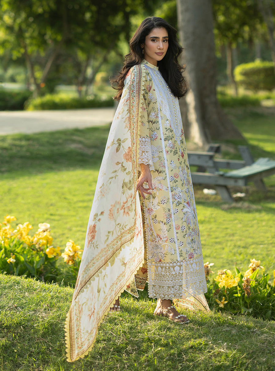 Zainab Chottani Luxe Lawn Unstitched Embroidered 3Pc Suit D-12 Dune