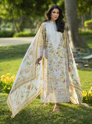 Zainab Chottani Luxe Lawn Unstitched Embroidered 3Pc Suit D-12 Dune