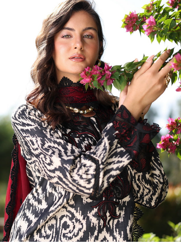 Rang Rasiya Lifestyle Embroidered Lawn Unstitched 3Pc Suit D-12 Peony