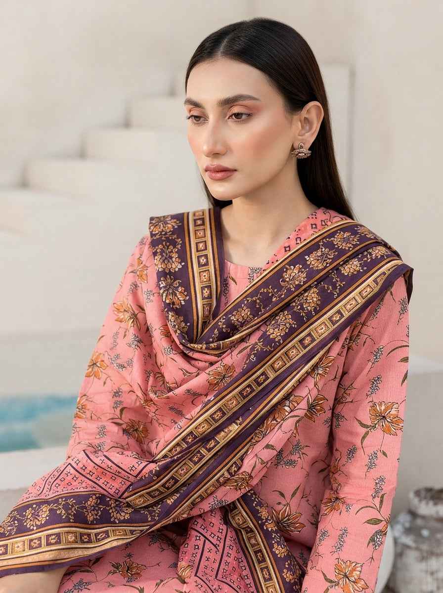 Fiza Noor Digital Printed Marina Unstitched 3Pc Suit D-12