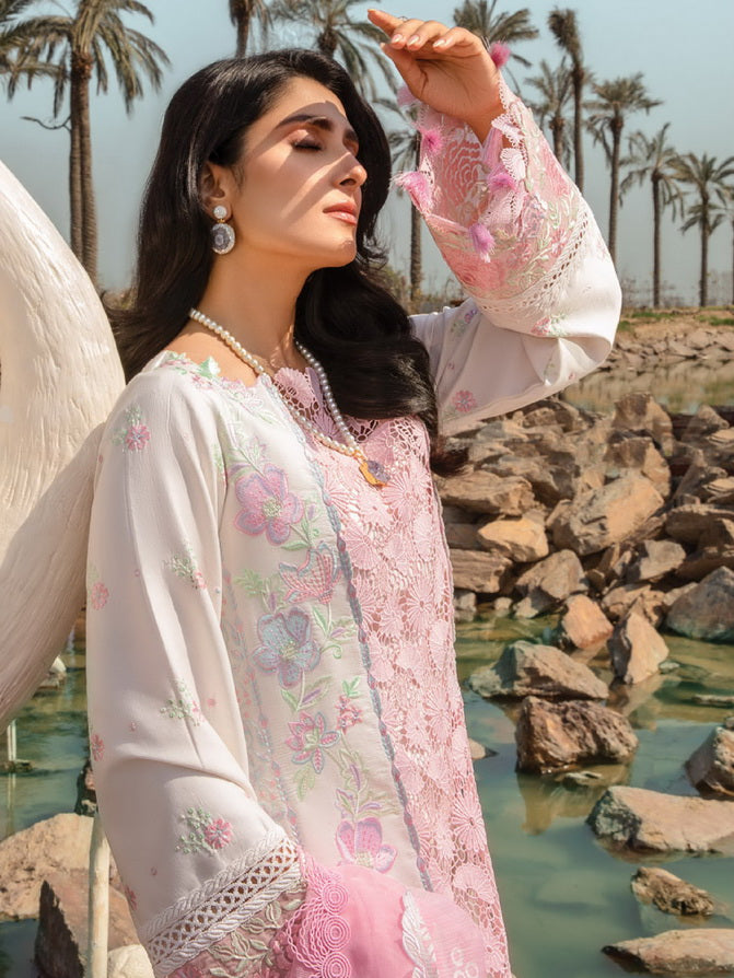 Rang Rasiya Premium Embroidered Lawn Unstitched 3Pc Suit D-12 HOORAIN