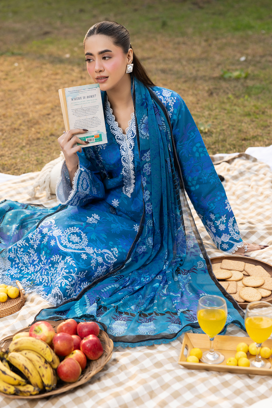 RajBari Summer Printkari Exclusive Lawn Unstitched 3Pc Suit D-12