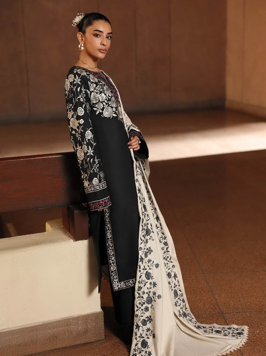 RajBari Premium Embroidered Peach Unstitched 3Pc Suit D-12