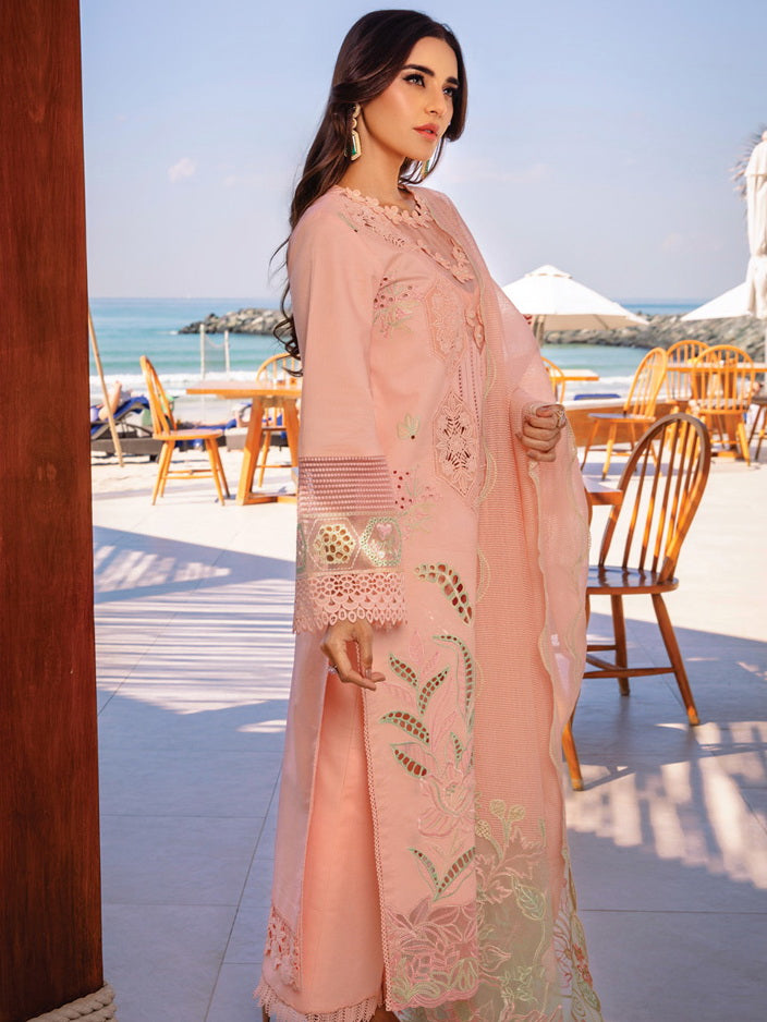 Rang Rasiya Premium Embroidered Lawn Unstitched 3Pc Suit D-08 BAREEHA