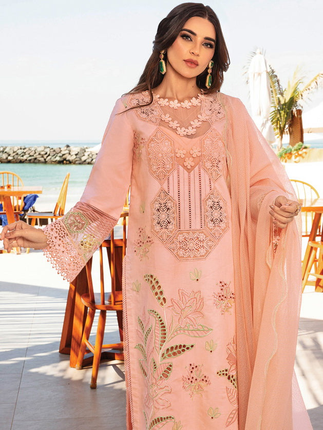Rang Rasiya Premium Embroidered Lawn Unstitched 3Pc Suit D-08 BAREEHA