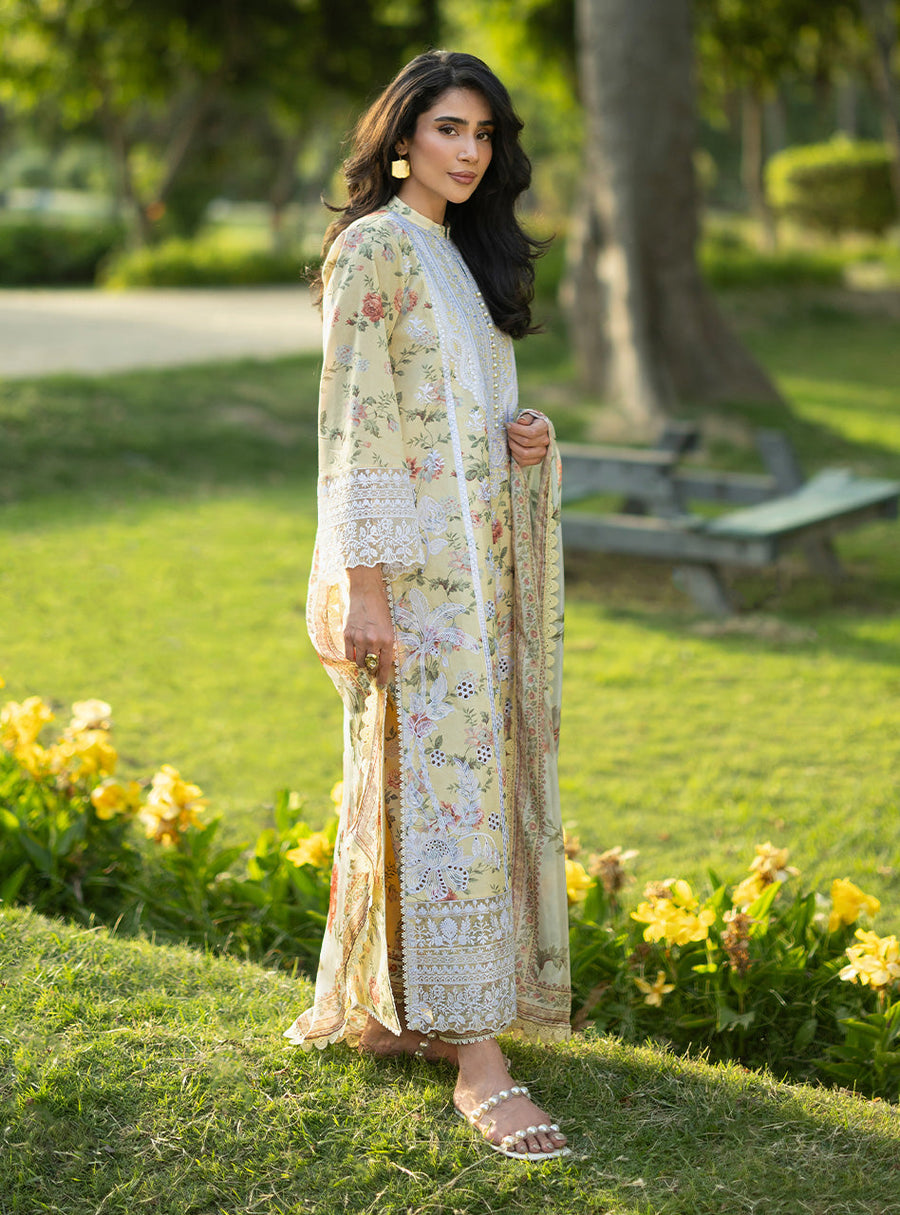 Zainab Chottani Luxe Lawn Unstitched Embroidered 3Pc Suit D-12 Dune