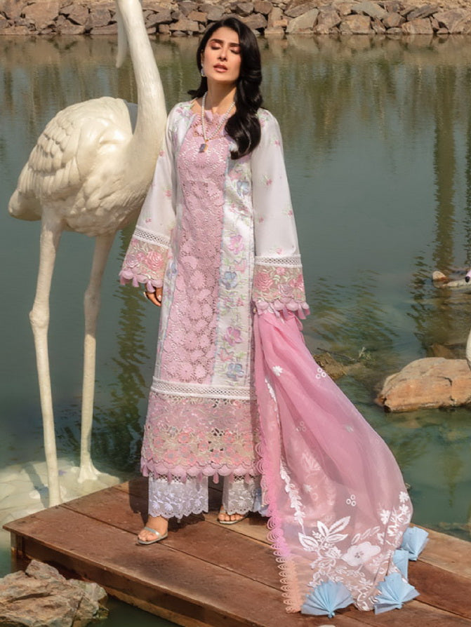 Rang Rasiya Premium Embroidered Lawn Unstitched 3Pc Suit D-12 HOORAIN