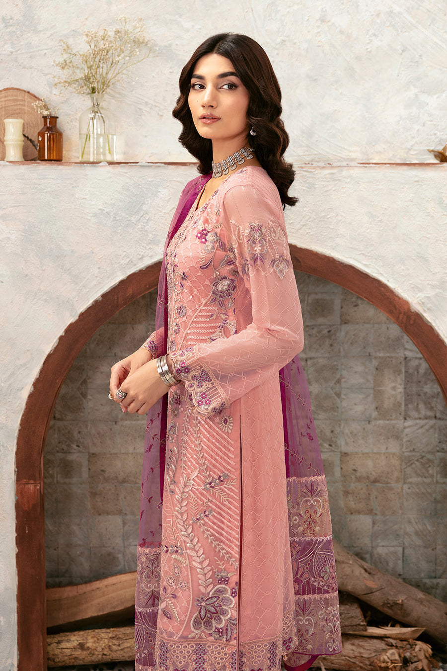 Ramsha Rangoon Vol-12 Luxury Chiffon Unstitched 3Pc Suit D-1201