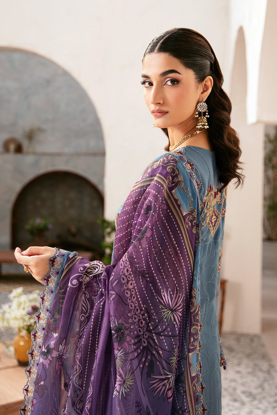 Ramsha Rangoon Vol-12 Luxury Chiffon Unstitched 3Pc Suit D-1202