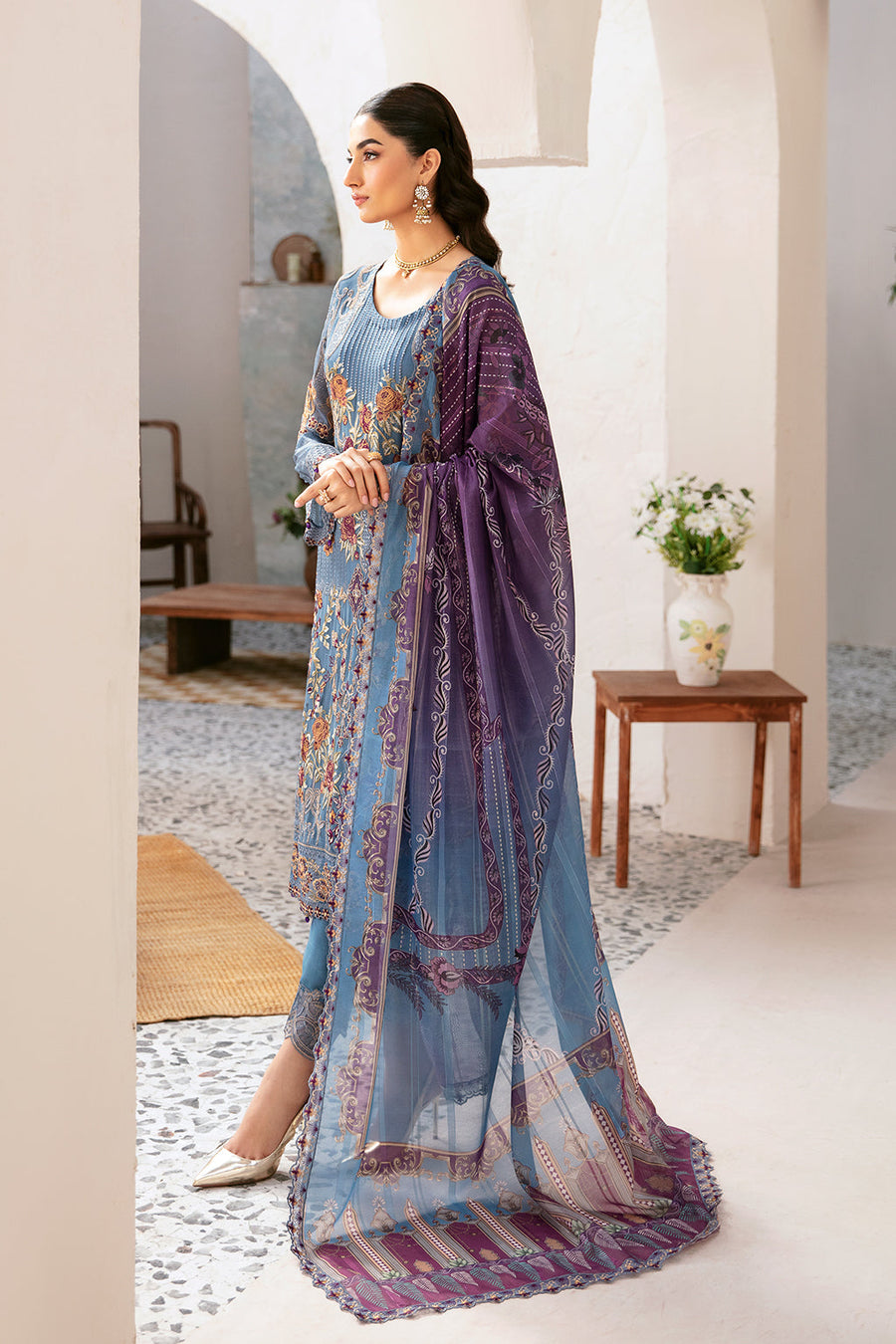 Ramsha Rangoon Vol-12 Luxury Chiffon Unstitched 3Pc Suit D-1202
