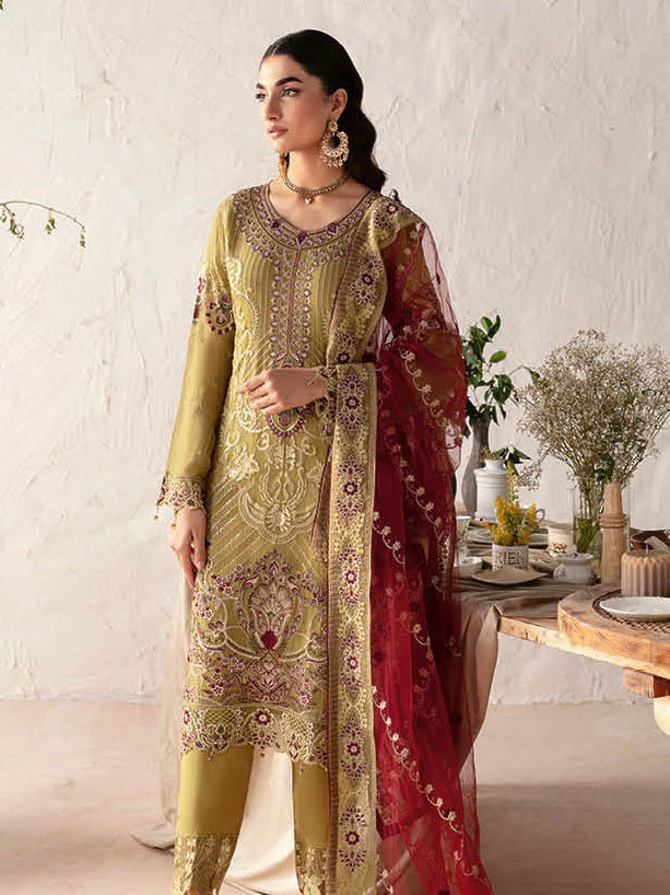 Ramsha Rangoon Vol-12 Luxury Chiffon Unstitched 3Pc Suit D-1203