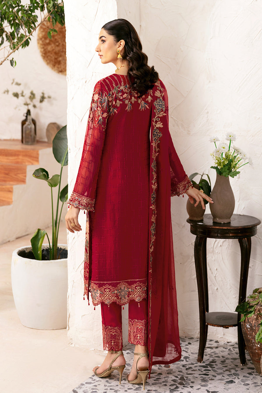 Ramsha Rangoon Vol-12 Luxury Chiffon Unstitched 3Pc Suit D-1205