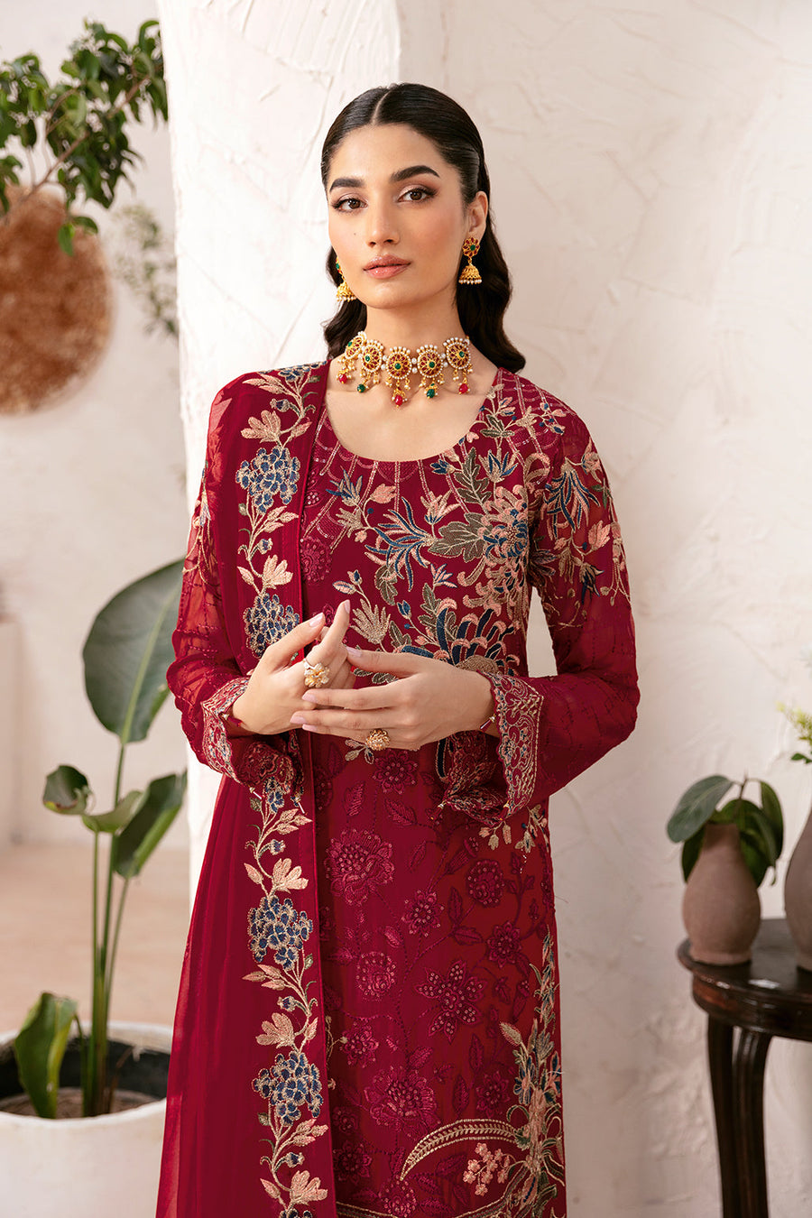 Ramsha Rangoon Vol-12 Luxury Chiffon Unstitched 3Pc Suit D-1205