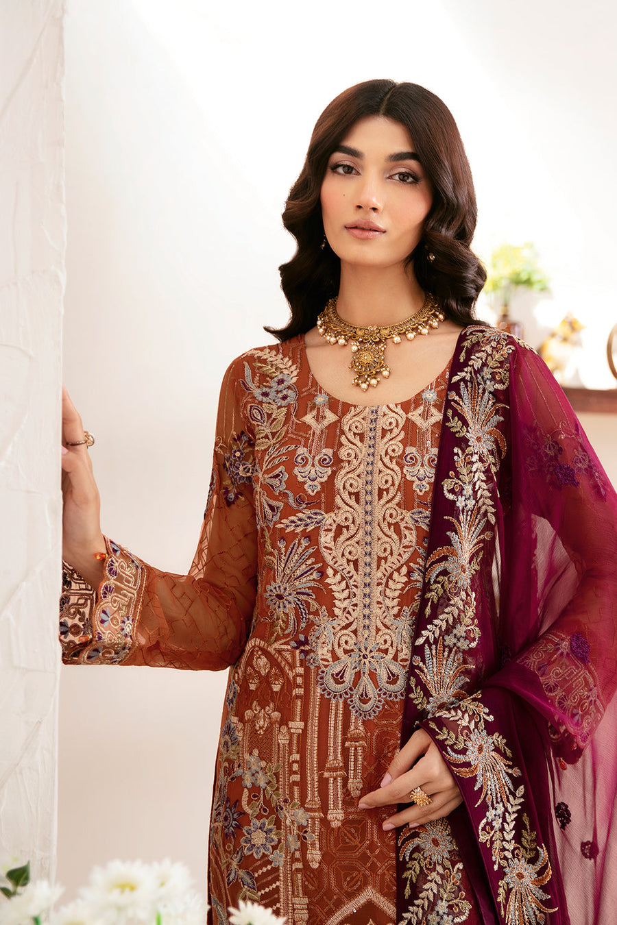 Ramsha Rangoon Vol-12 Luxury Chiffon Unstitched 3Pc Suit D-1209