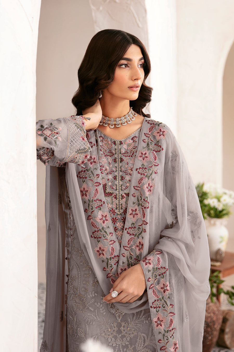 Ramsha Rangoon Vol-12 Luxury Chiffon Unstitched 3Pc Suit D-1210
