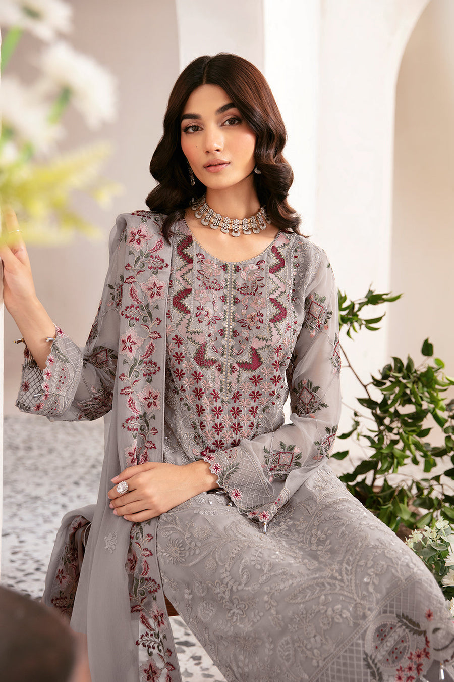 Ramsha Rangoon Vol-12 Luxury Chiffon Unstitched 3Pc Suit D-1210