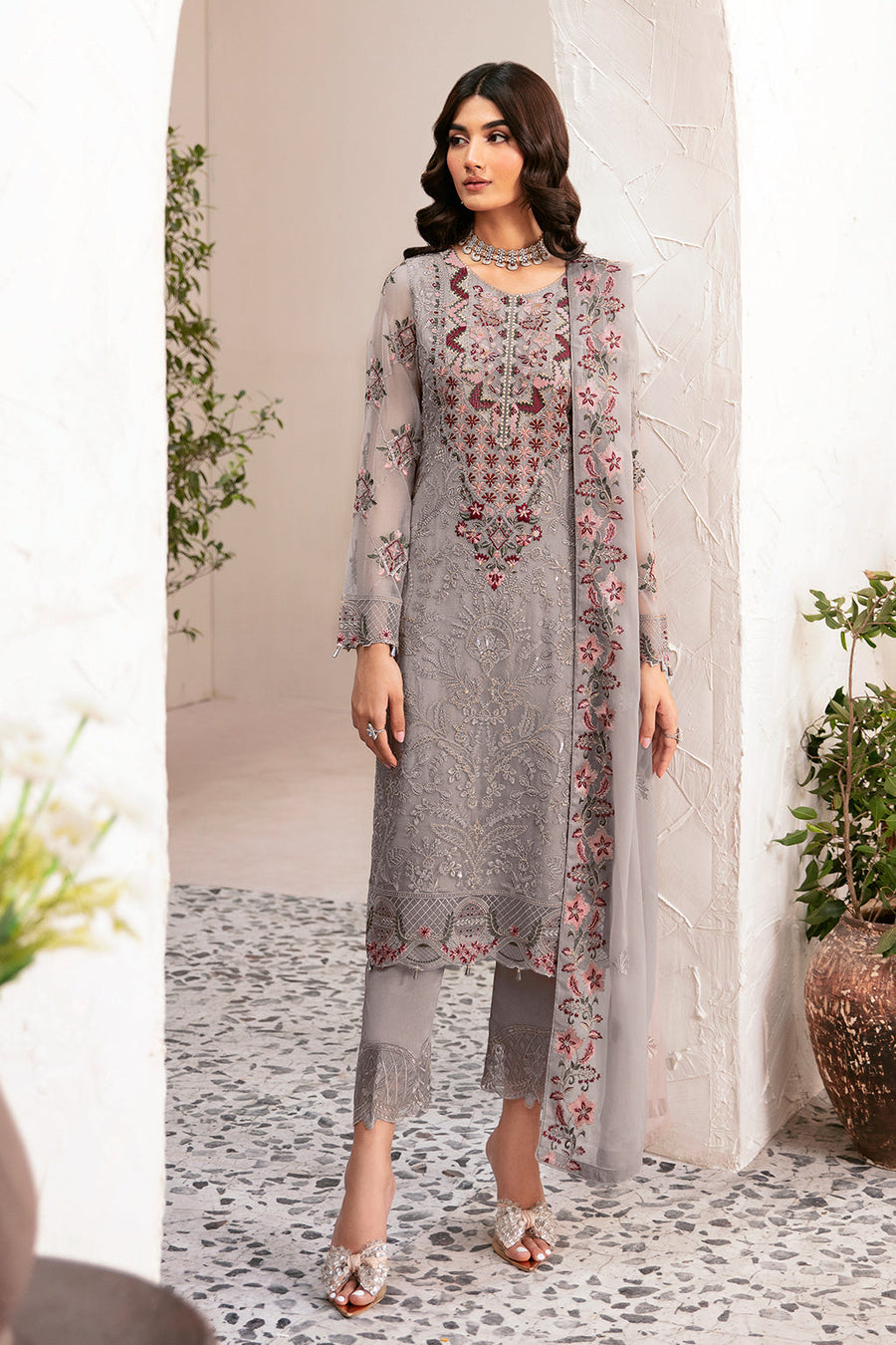 Ramsha Rangoon Vol-12 Luxury Chiffon Unstitched 3Pc Suit D-1210