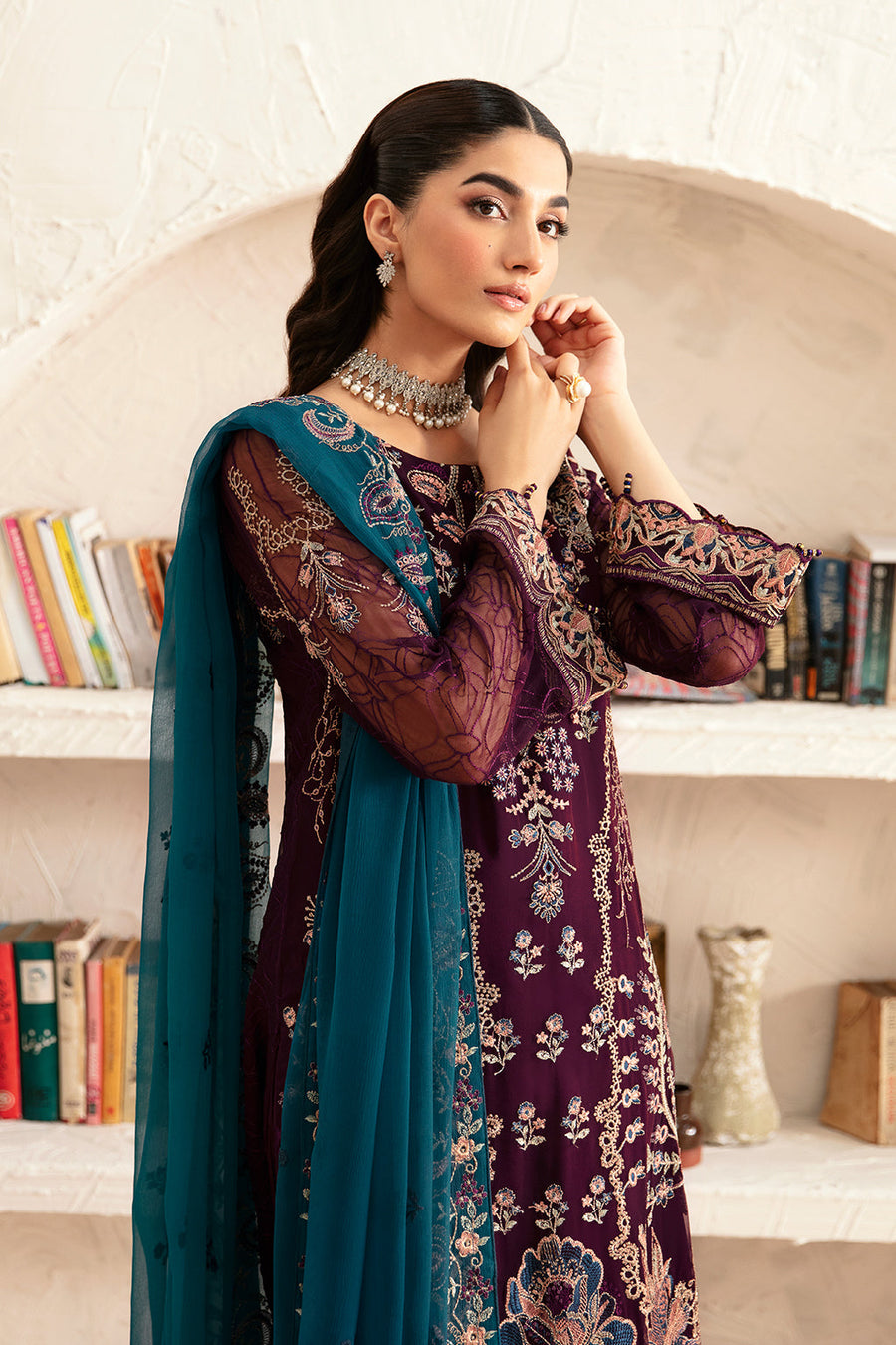 Ramsha Rangoon Vol-12 Luxury Chiffon Unstitched 3Pc Suit D-1211