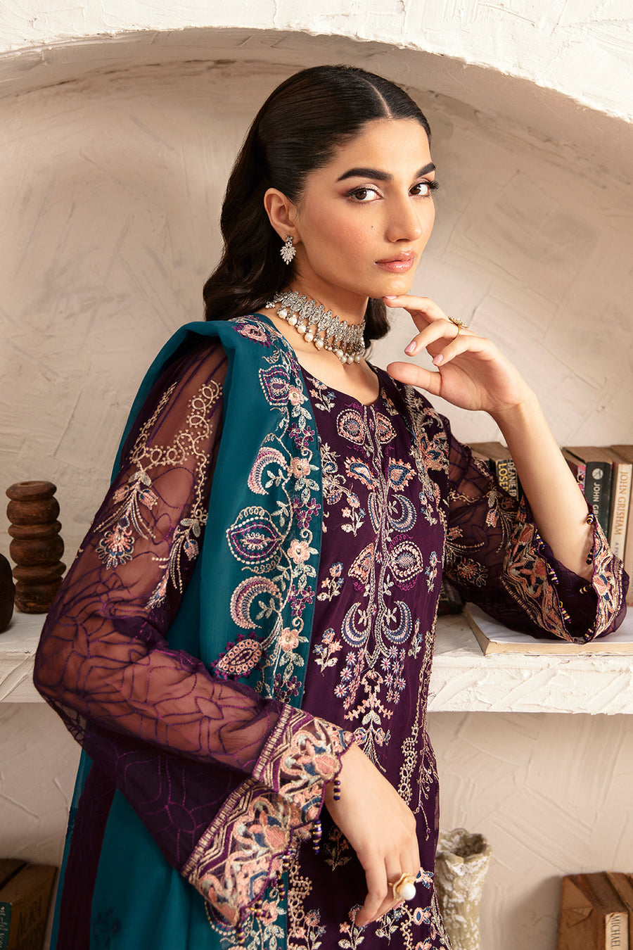 Ramsha Rangoon Vol-12 Luxury Chiffon Unstitched 3Pc Suit D-1211