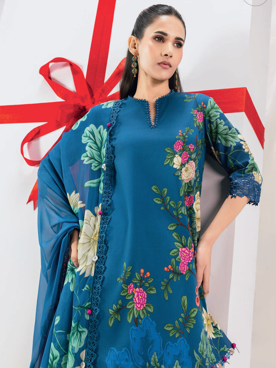 Maria.B M.Basics Embroidered Lawn Unstitched 3Pc Suit MB-CUSV13-12-A