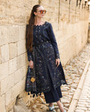 Rang Rasiya Carnation Embroidered Linen Unstitched 3Pc Suit D-13 Americano