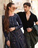 Rang Rasiya Carnation Embroidered Linen Unstitched 3Pc Suit D-13 Americano