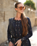 Rang Rasiya Carnation Embroidered Linen Unstitched 3Pc Suit D-13 Americano