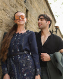 Rang Rasiya Carnation Embroidered Linen Unstitched 3Pc Suit D-13 Americano