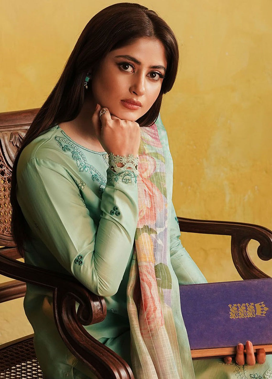 Seran Afsanah Embroidered Lawn Unstitched 3Pc Suit D-12 MUSHK