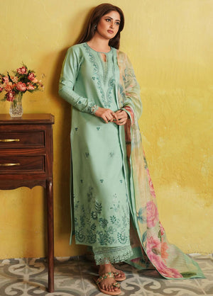 Seran Afsanah Embroidered Lawn Unstitched 3Pc Suit D-12 MUSHK