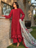 Rang Rasiya Carnation Embroidered Lawn Unstitched 3Pc Suit D-12 Scarlet