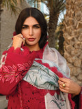 Rang Rasiya Carnation Embroidered Lawn Unstitched 3Pc Suit D-12 Scarlet