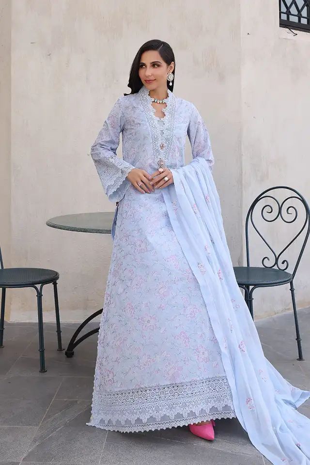 Chikankari Exclusive Embroidered Lawn Unstitched 3Pc CH26-V1-D112
