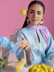 RajBari Amal Summer Prints Exclusive 3Pc Unstitched Lawn Suit D-12