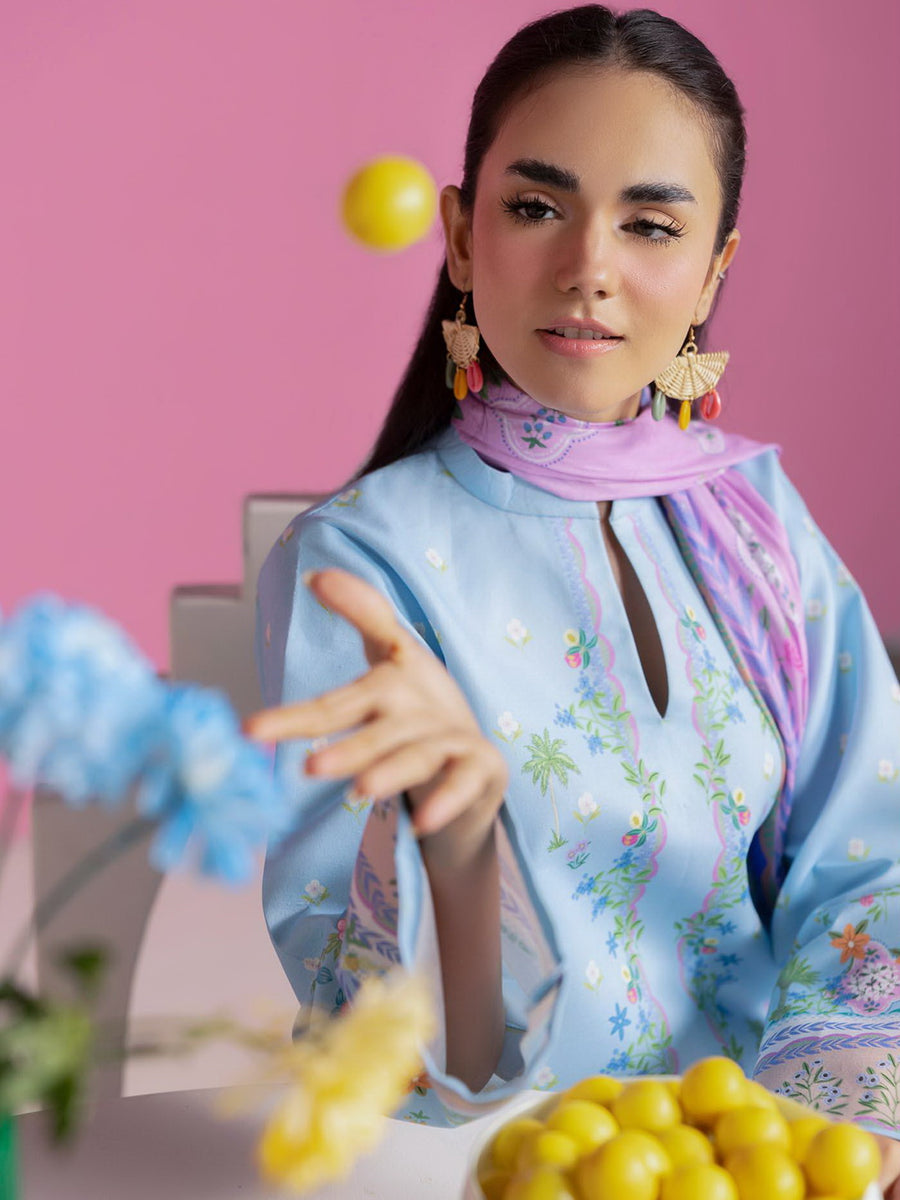 RajBari Amal Summer Prints Exclusive 3Pc Unstitched Lawn Suit D-12