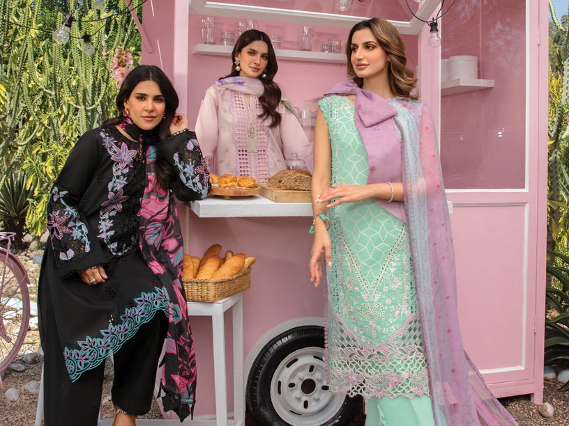 Rang Rasiya Carnation Embroidered Lawn Unstitched 3Pc Suit D-12 Kaia
