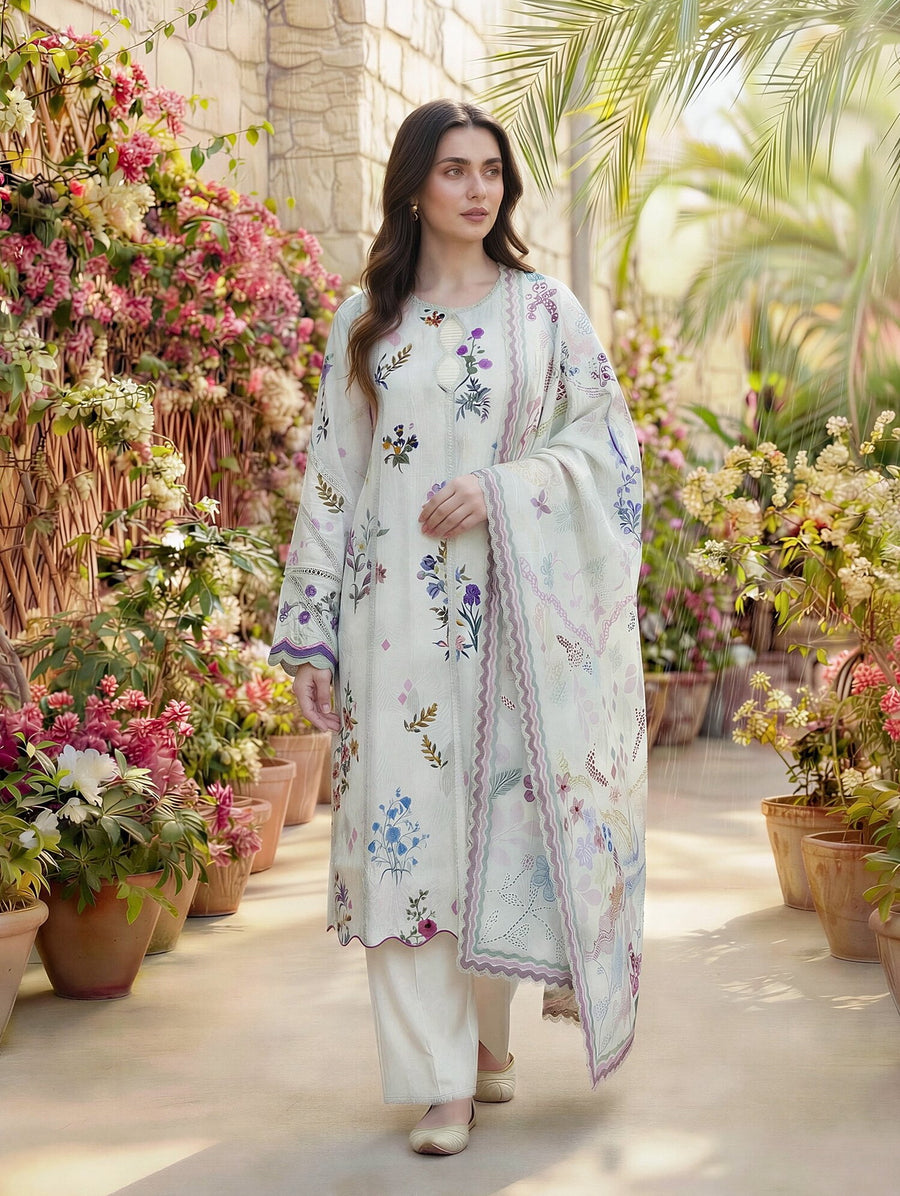 Zync by Florent Exclusive Prints Lawn Unstitched 3Pc Suit FEP-12