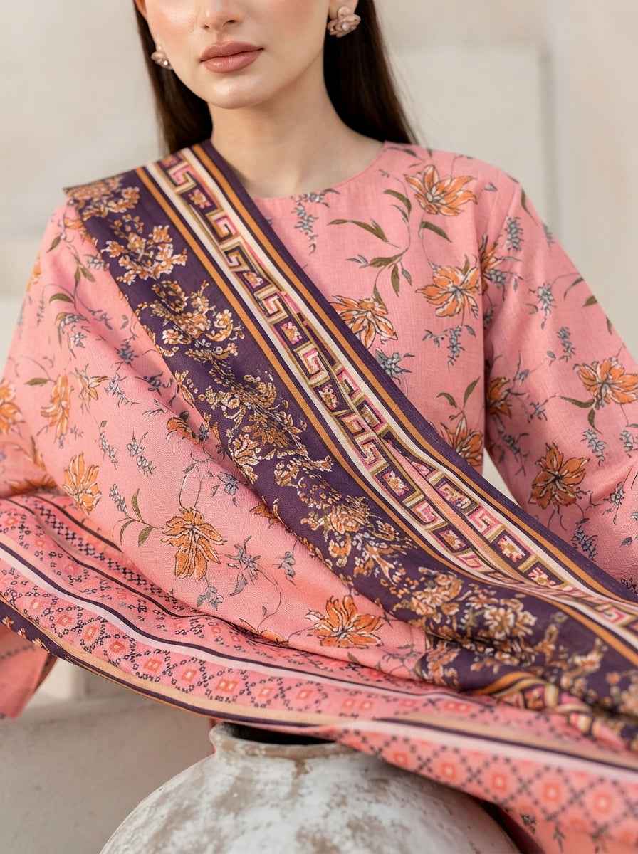 Fiza Noor Digital Printed Marina Unstitched 3Pc Suit D-12