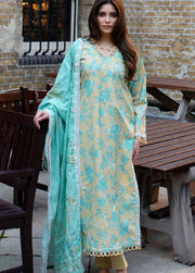 AL Zohaib Dhagakari Embroidered Lawn Unstitched 3Pc Suit D-12