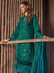 Rang Rasiya Carnation Embroidered Lawn Unstitched 3Pc Suit D-13 Jade