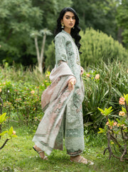 Zainab Chottani Luxe Lawn Unstitched Embroidered 3Pc Suit D-13 Ivie