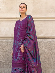 Rang Rasiya Carnation Embroidered Linen Unstitched 3Pc Suit D-13 Freya