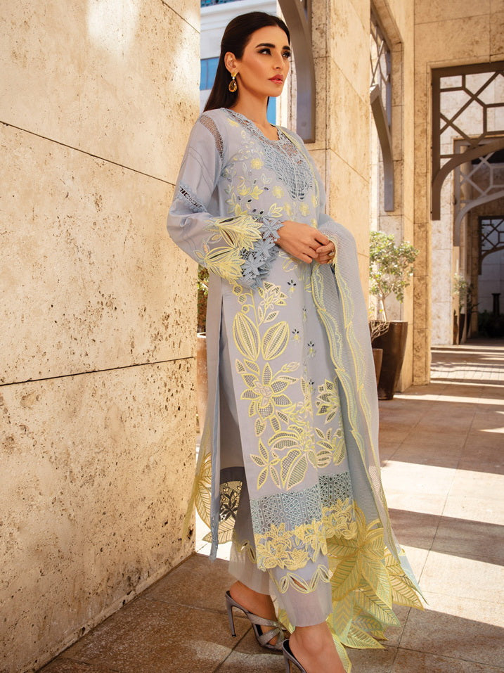 Rang Rasiya Premium Embroidered Lawn Unstitched 3Pc Suit D-04 ELNAZ