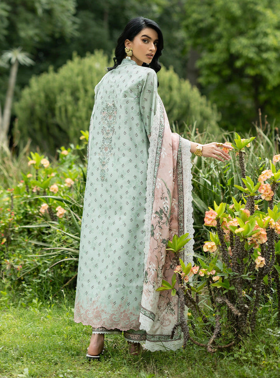 Zainab Chottani Luxe Lawn Unstitched Embroidered 3Pc Suit D-13 Ivie