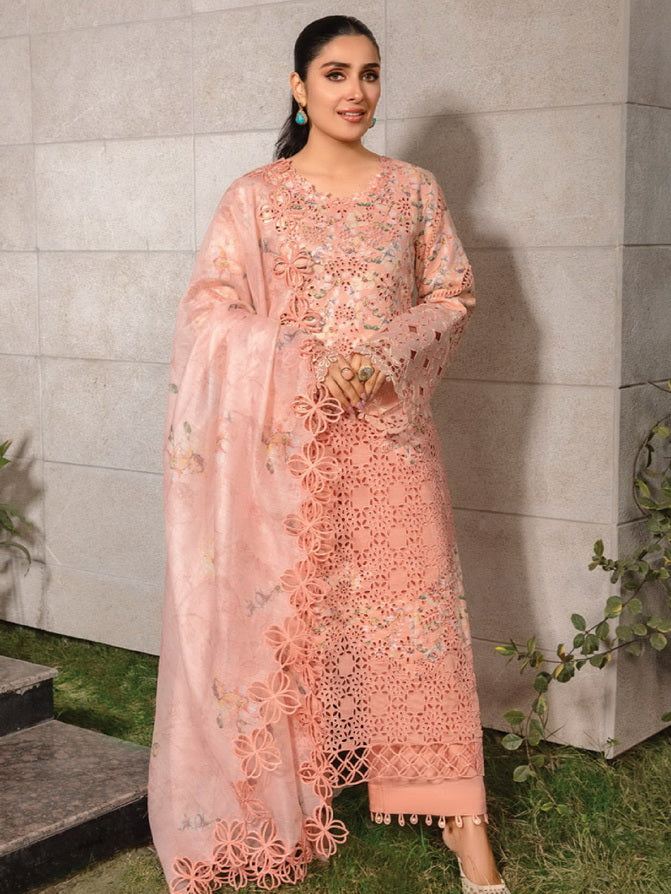 Rang Rasiya Premium Embroidered Lawn Unstitched 3Pc Suit D-13 MAHI