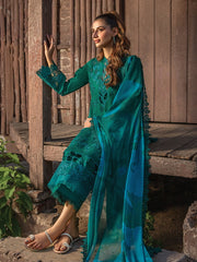 Rang Rasiya Carnation Embroidered Lawn Unstitched 3Pc Suit D-13 Jade
